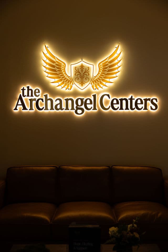 Archangel Centers logo wall